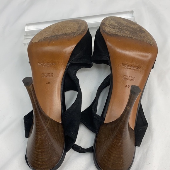 YSL Yves Saint Laurent 40/US 9 Suede Sandals Heels - Picture 14 of 16